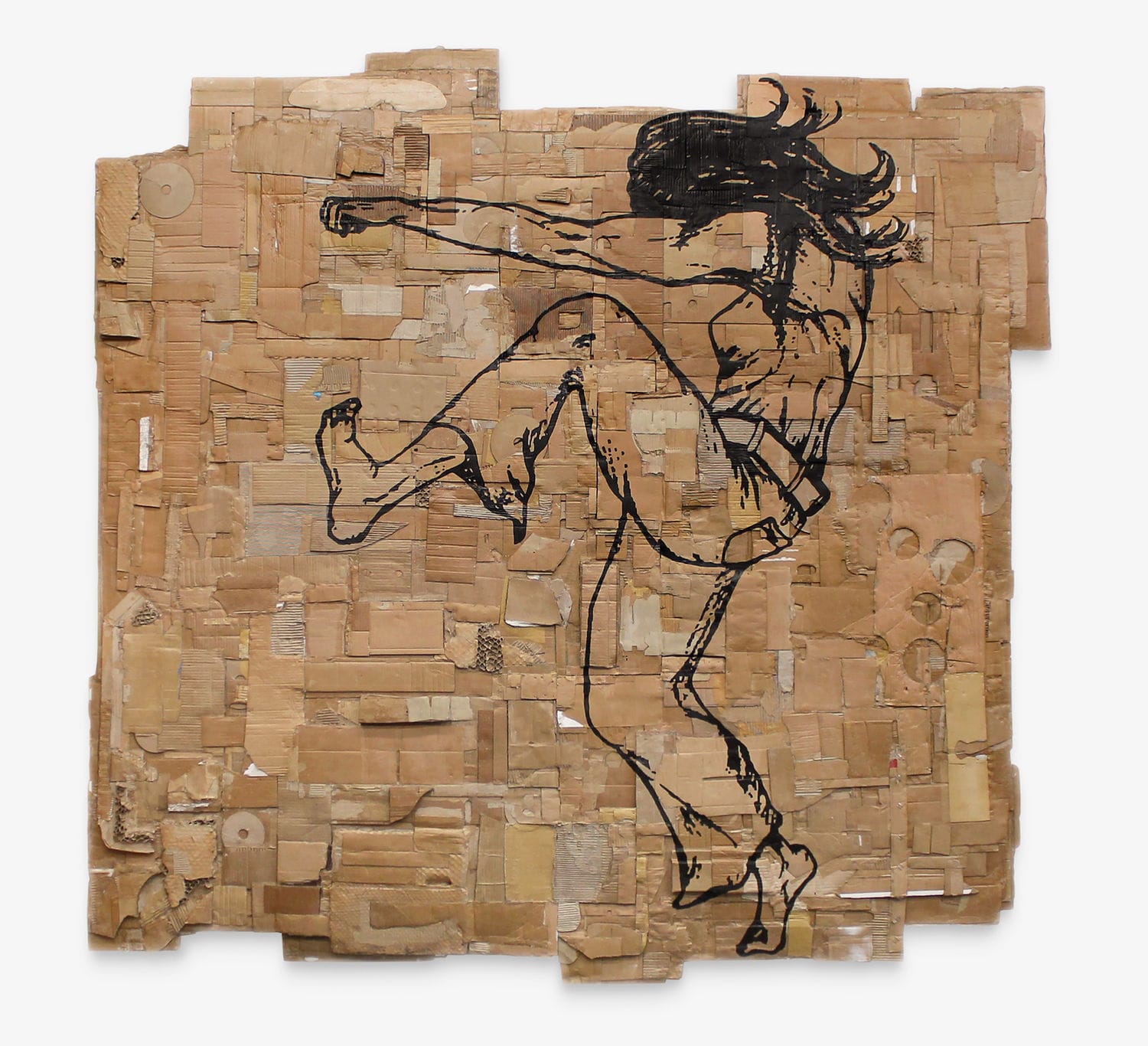 Andrea Bowers, Disarm Rapists (Original illustration, “Disarm Rapists / Smash Sexism,” by Betsy Warrior, 1971), 2017. Acrylic marker on cardboard. 108 × 112 × 6 in. Private collection, Toronto, Canada. Photo: Jeff McLane.