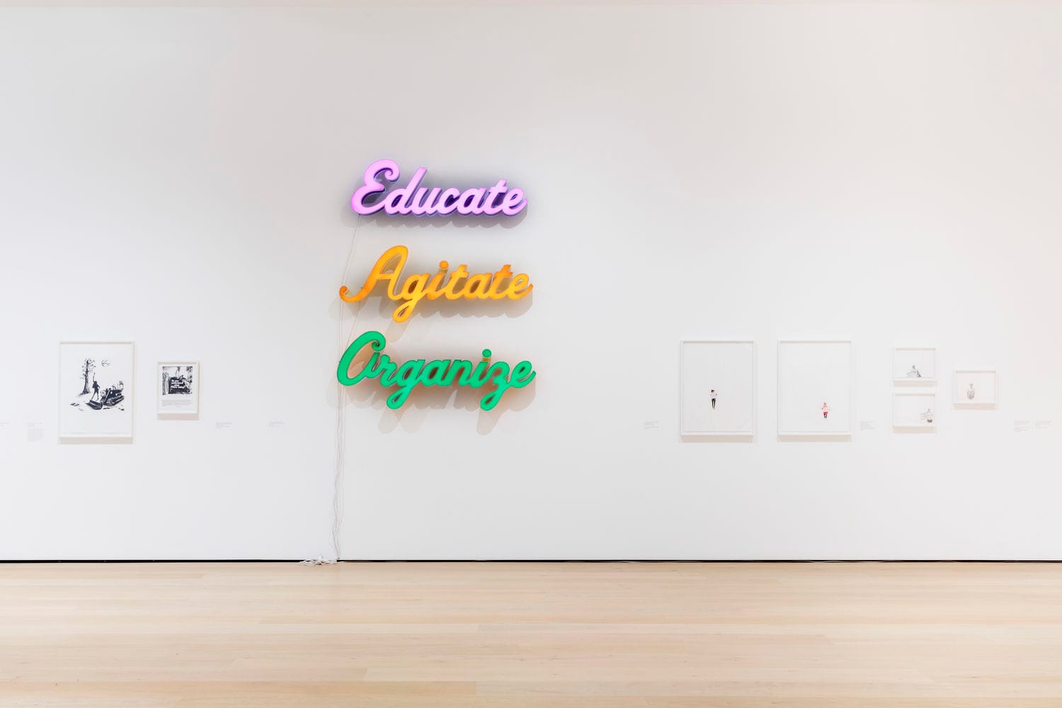 Installation view of Andrea Bowers, Hammer Museum, Los Angeles, June 19–September 4, 2022. Photo: Charles White.