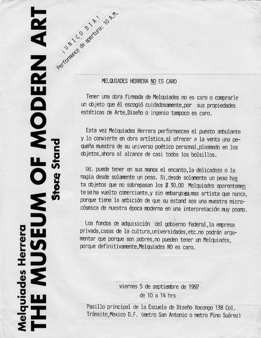 Melquiades Herrera. Reportaje plástico de un teorema cultural
